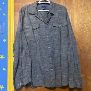 Men’s XXL grey and black dress shirt